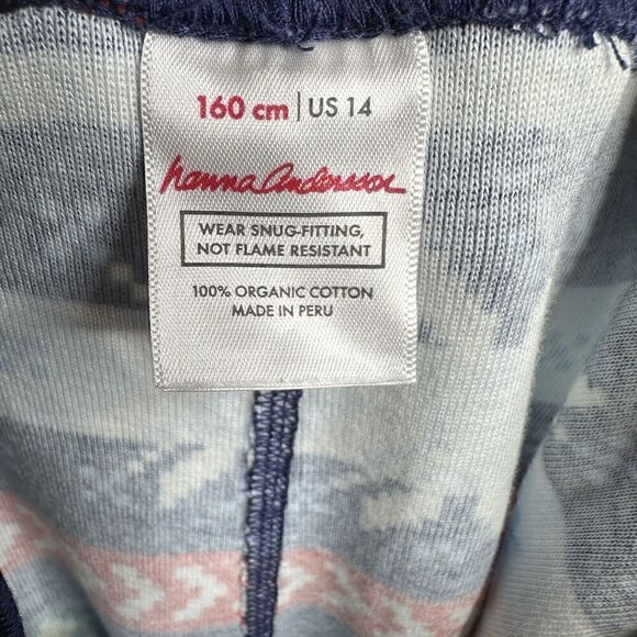 Hanna Andersson Kids Unisex Holiday Print Long John Pajama Set Multi Size 14 - Picture 8 of 8